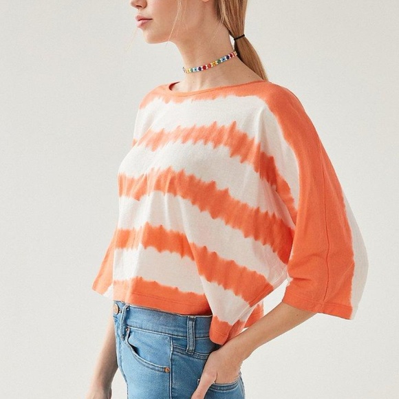 Urban Outfitters Yellow Orange Tie Dye Dolman Top - Picture 4 of 5